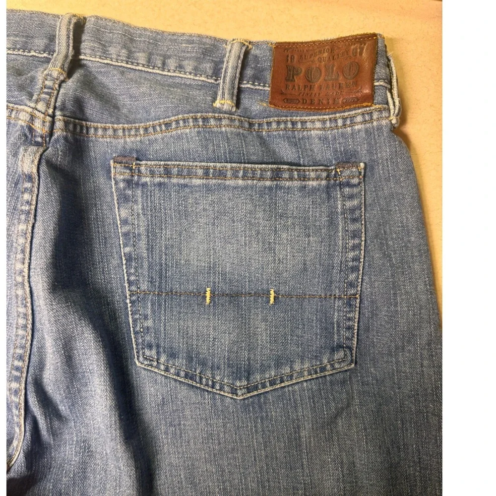 Polo Ralph Lauren Mens Straight Leg Jeans 38x32 Medium Wash Blue 100% Cotton